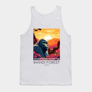 A Pop Art Travel Print of Bwindi Impenetrable National Park - Uganda Tank Top